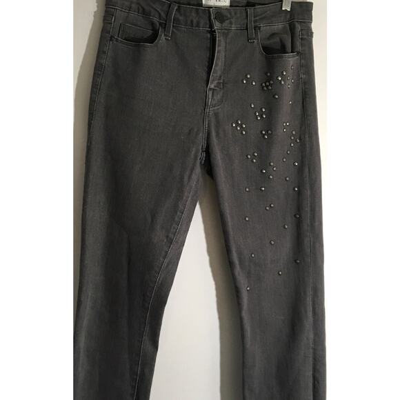 Parker Smith Ava Women's Size 29 Overcast Gray Skinny Studded Embellished Jeans - Picture 2 of 5